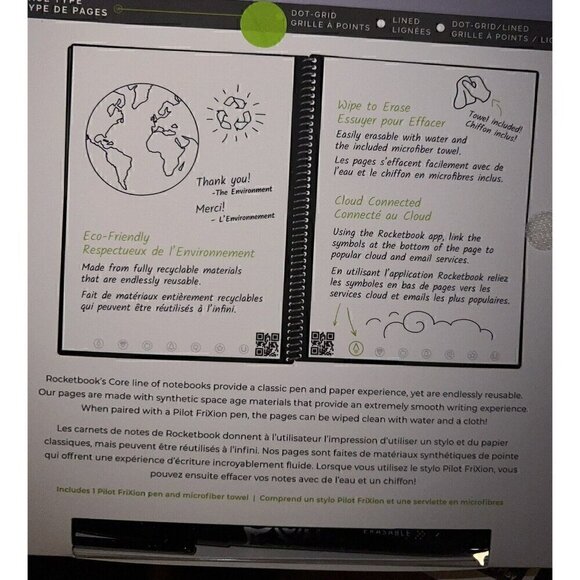 RocketBook Core Executive Size Reusable Smart Notebook W/Pilot FriXion Erase Pen - Picture 5 of 5